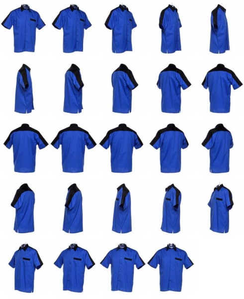 Darthemd TEAM SHIRT Kustom Kit Dart Shirt KK175 Blau-Schwarz Größe 2XL