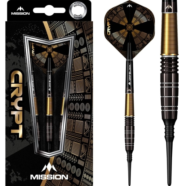 Mission Crypt Softdart  90% Black & Gold PVD Coating M1 20 Gramm