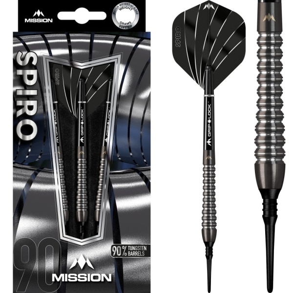 Mission Spiro Softdart curved M2 Graphite PVD 90% 19g ST