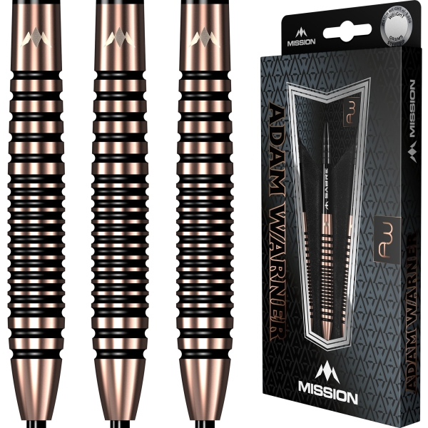 Mission Adam Warner  Steeldart 90 % Tungsten Bronze Titanium 22g