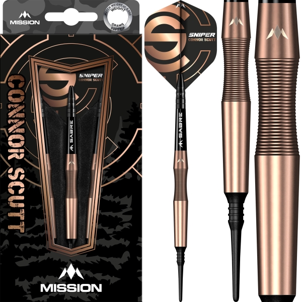 Mission Connor Scutt V2 Softdart 90 % Tungsten Bronze PVD Sniper 18g