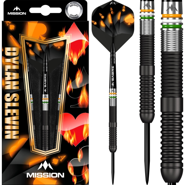 Mission Dylan Slevin  Steeldart 90 % Tungsten Black Titanium Oceans 23g