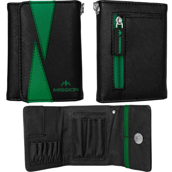 Mission Flint Darts Wallet Schwarz & Grün