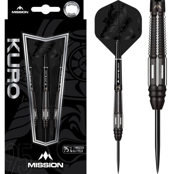 Mission Kuro M4 95% Black Titanium Steeldart 23 Gramm