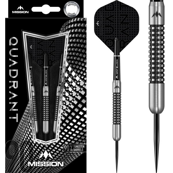 Mission Quadrant Steel Tip 90% Black Titanium M1 22g