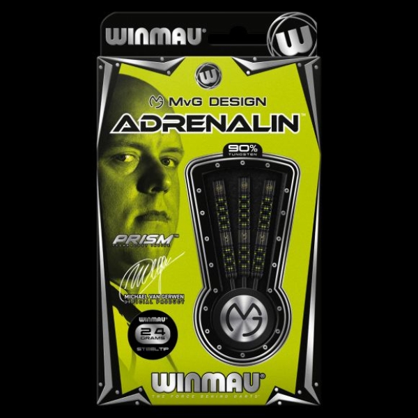Winmau MvG Michael van Gerwen Adrenalin 90% Tungsten Steel Dart 24 Gramm